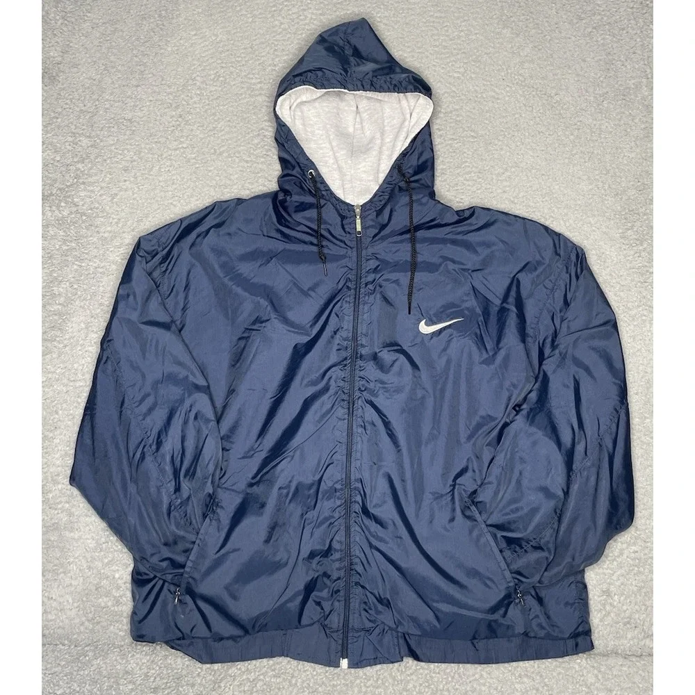 RARE Vintage 90s Nike Just Do It Jacket Mens XL Blue Full Zip Lining Made In USA